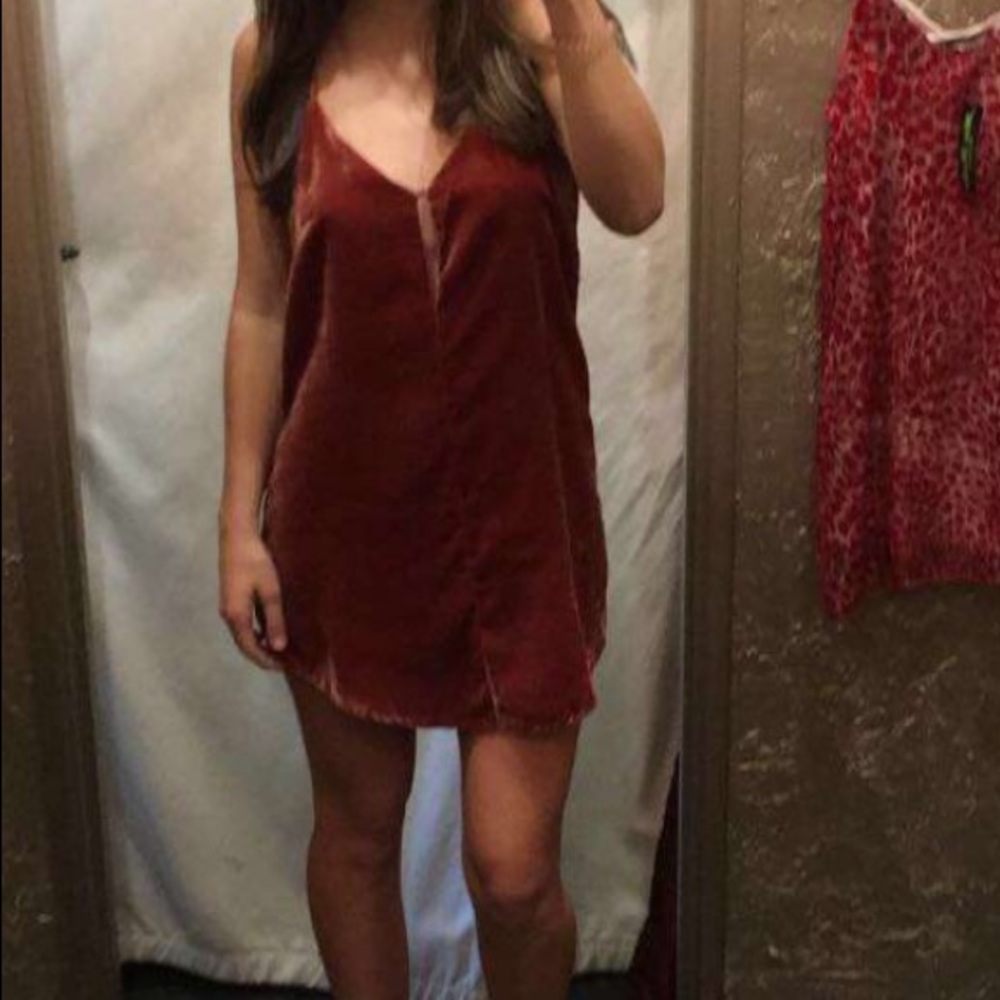Burnt Orange velvet dress